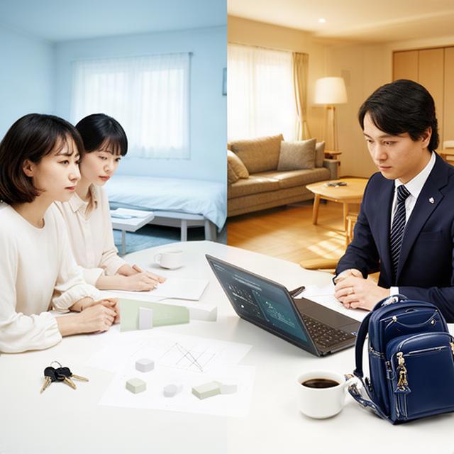 単身赴任先の住まいと家族のいる実家を同時に確認する家計相談の場面
